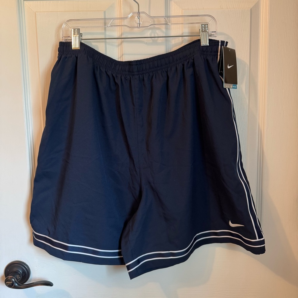 Nike Men's Dri-Fit Navy Blue Athletic Drawstring Shorts Retro XL NWT - Picture 2 of 6